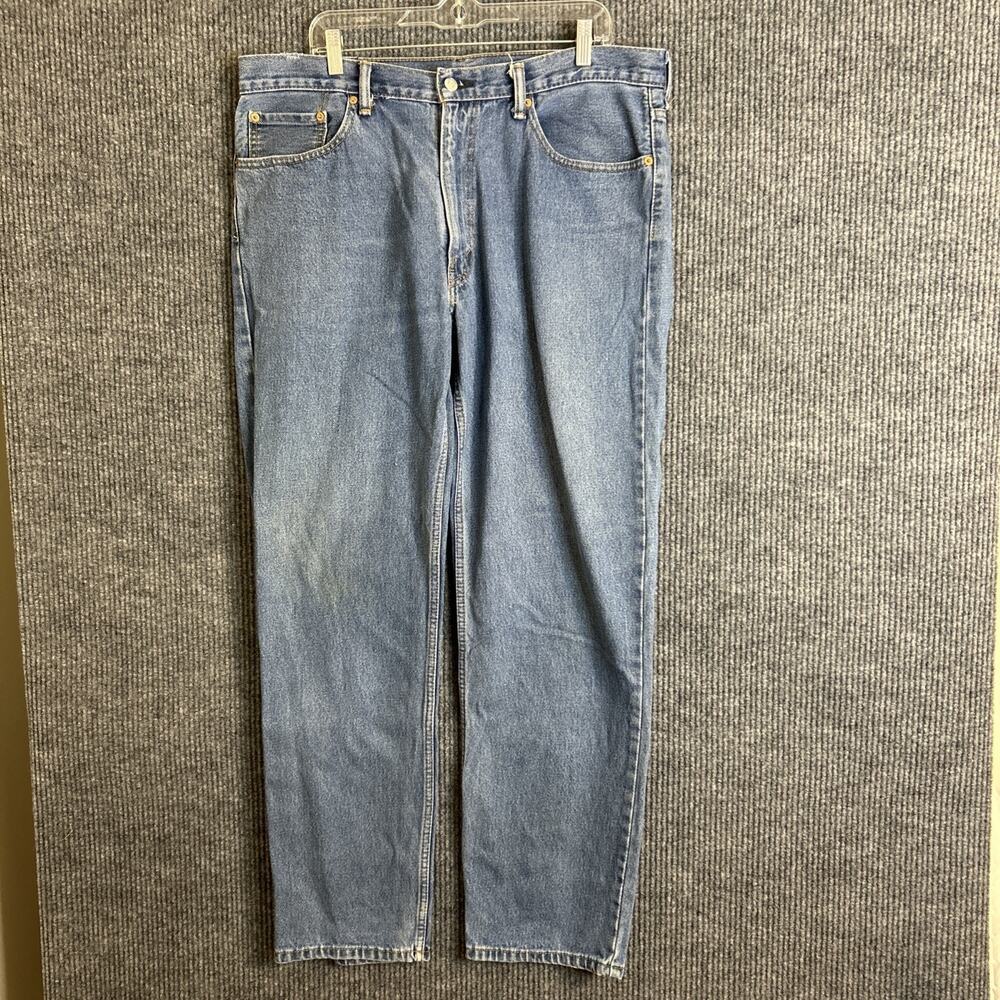 Levis Mens 550 Straight Leg Jeans Size 38 Blue Medium Wash Denim Cotton